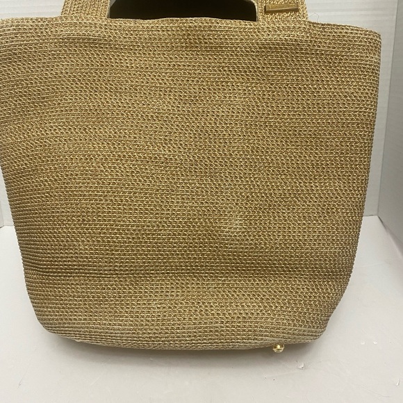 Eric Javits Squishee Tan Woven Tote Bag - Picture 2 of 7